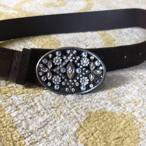 Y2K belt w/ gemstone buckle
